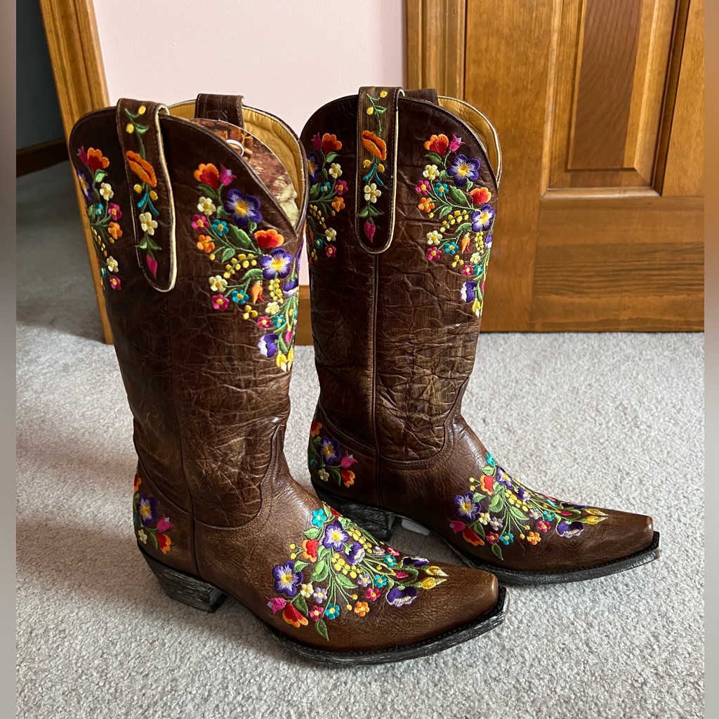 New Rare Old Gringo 8 B Sora Embroidered Western Cowboy Boots Christmas Gift
